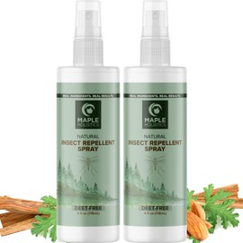 Natural Bug Repellent Spray for Body - DEET Free Bug Spray for Kids & Adults for Ticks Mosquitoes & Insects - Made with Citronella Rosemary & Lemongrass - Light Scent Vegan & Cruelty Free (8 Fl Oz)