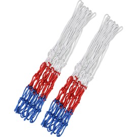 Basket Goal Ring Net, Set of 2, Indoor, Outdoor, Four Seasons, Easy to Install, 0.2 inch (4 mm) Wide, 12 Rings, White, Compatible Standard Basketball