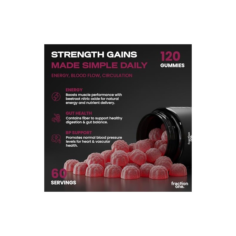 Fraction One Beetroot Gummies – 120 Gummies – 3000 mg