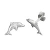 jewellery earstuds,leaping dolphin, silver 925