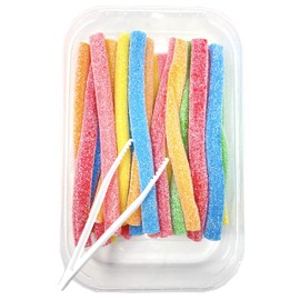 Zweet Filled Sour Rainbow Candy Ropes 10 Ounce - Sour Kosher Candy, Halal Candy Ropes – Resealable Pack of Sour Licorice Ropes