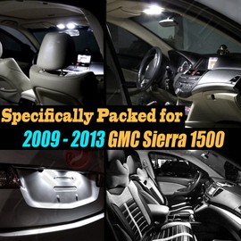 Mr. Brighton 12Pc Super White Interior LED Light Bulb Kit Package for 09-13 GMC Sierra 1500