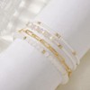 SHINUS BOHO 14K Gold Plated Cross Beaded Paperclip Stack Bracelets