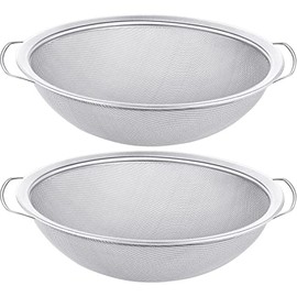 250 μm 304 Stainless Steel Paint Strainer for 5 Gallon Paint Bucket Filter Impurities Fine Mesh Strainers Emulsion Honey Strainer 60 Mesh 11.8 Inch Width, 2 Pack