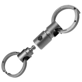 KeyUnity Titanium Quick Release Keyring, Detachable Dual Key Ring, Rotatable Key Organizer, Swivel Key Holder, Magnetic Hooks, Titanium Keyring, for Carabiners, Home Keys, Wind Chimes, and EDC Gear