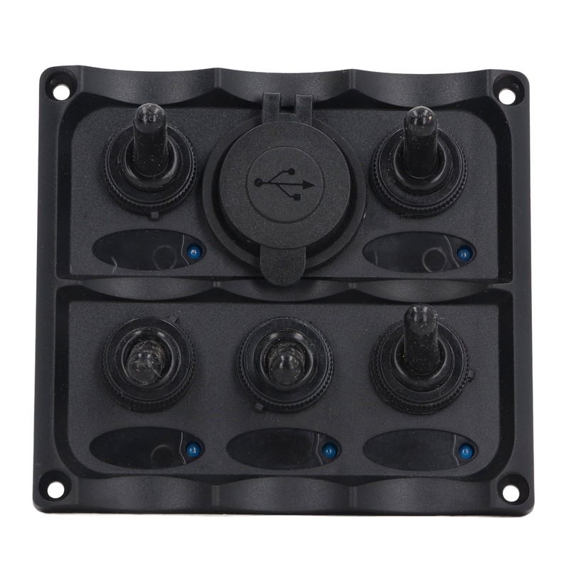 Rocker Switch Panel 2 USB Port 5 Gang Rocker Switch