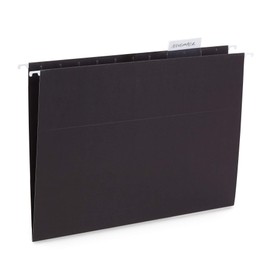 Blue Summit Supplies 50 Hanging File Folders, 50 Reinforced Hang Folders, Designed for Home and Office Color Coded File Organization, Letter Size, Black, 50 Pack