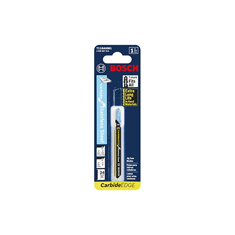 Bosch T118AHM1 3-Inch 24TPI Jigsaw Blade (Stainless)