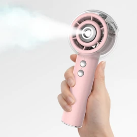 BreezeBoost Portable Misting Fan, Handheld Turbo Fan with Mist, 6000mAh Battery Rechargeable Personal Fans Mister 4-Speed, 25ml Water Spray Tank, Gifts for Women Men Home Office Travel Outdoor Camping