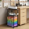 ikkle Rolling Craft Storage Cart with 36 Vinyl Roll Holders,