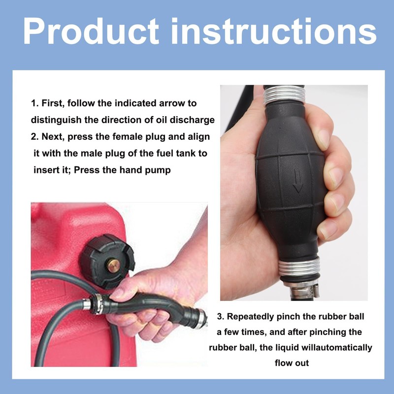 Tnisesm 5/16" 6FT Fuel Line Assembly, with Connector Rubber Marine