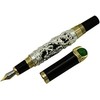 Jinhao - Pluma estilográfica de dragón de plata antigua, punta