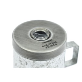 KitchenCraft INDSNPSALT Industrial Kitchen Galvanised Steel Vintage-Style Salt Shaker, 10 cm, Metallic