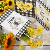 AnyDesign Summer Honey Bee Buffalo Plaids Paper Gift Bags with