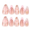 3D Handmade Press on Nails French Tip Medium Almond Shape