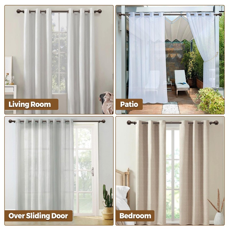 KAMANINA Curtain Rods for Windows 48 to 84 Inch, Antique