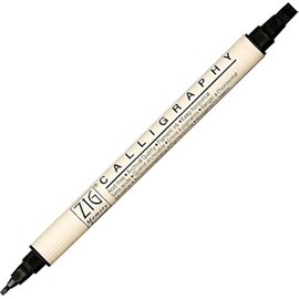 Zig Memory System Calligraphy Marker Pure Black 2 Set