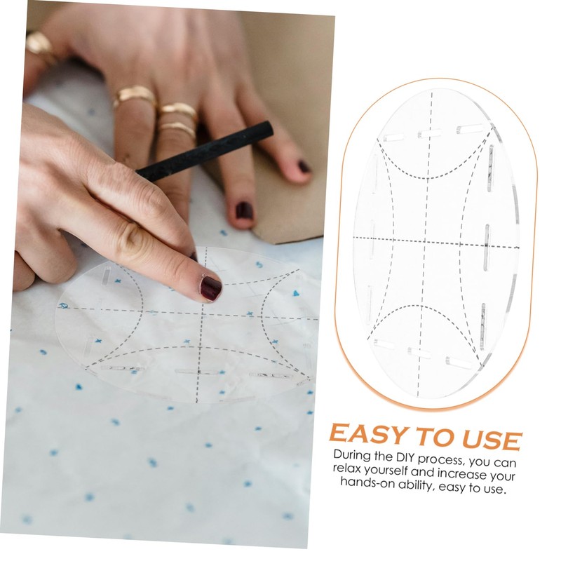 DOITOOL Acrylic Patchwork Ruler DIY Quilting Template for Sewing Measurement