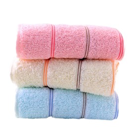 TOVINANNA 3pcs Cotton Face Washing Towels Thick Water-absorbent Skin-friendly Washcloths for Daily Use Quick-drying and Durable Clean Face Towels Colors Random