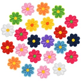 Pack of 36 Iron-On Patches, DIY Clothing Patches, Embroidered Patches, Flowers, Iron-On Patches, Butterfly, Cute Small Iron-On Patches for Adults Children