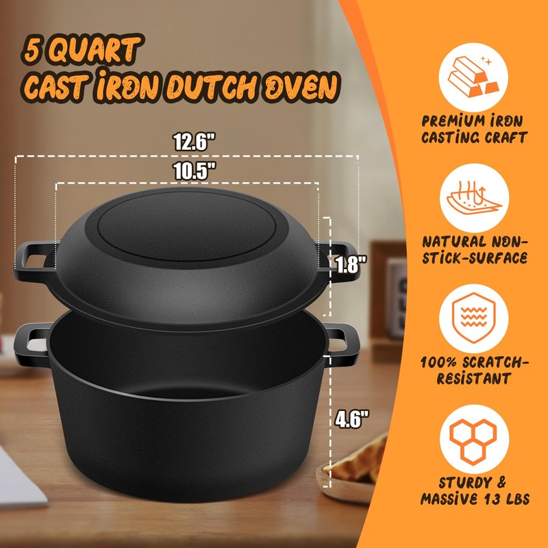 Cast Iron Dutch Oven for Bread Baking, Banneton Bread Proofing