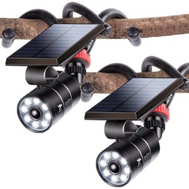 DrawGreen Free 100-DAY Replacement/Refund, Solar Motion Lights Outdoor Waterproof, Solar Security Spotlights Motion Outdoor Camping Lights for Outside Camp Patio, Fence, Deck, Post(2Pack)