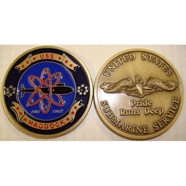 NAVY USS HADDOCK SSN-221 SUBMARINE CHALLENGE COIN