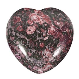 Morella Gemstone Heart Good Luck Charm, Stone Heart to Take with You, 3 cm, in Velvet Bag