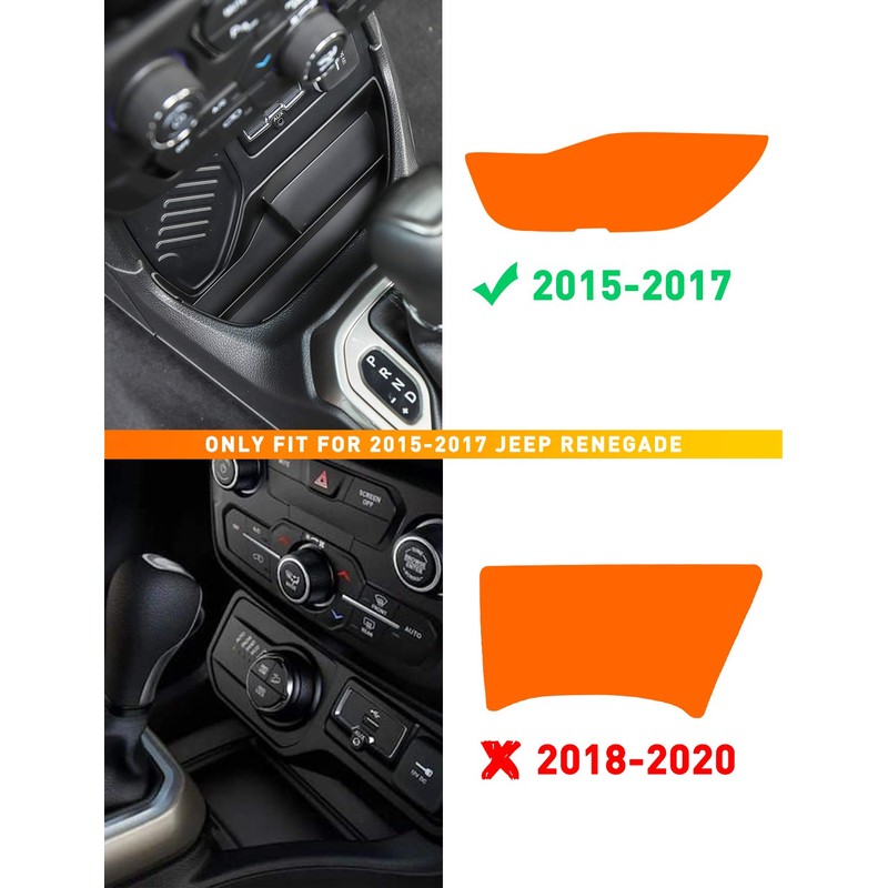 Savadicar - Bandeja de almacenamiento frontal para Jeep Renegade 2015-2017,