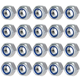 20pcs Hexagonal Lock Nuts, M8 x 1.25mm 304 Stainless Steel Nylon Insert self-Locking Nuts, for Fasteners