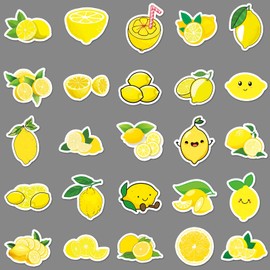50PCS Lemon Stickers,Lemon Stickers,Teens Boys and Girls Sticker Pack Vinyl Skateboard Guitar Door Laptop Luggage Car Bike Water Bottle Birthday Party Supplies Stickers