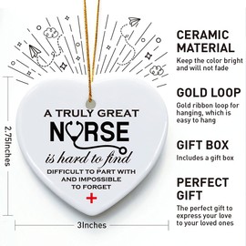 Nurse Appreciation Gifts, A Truly Great Nurse is Hard to Find, Ornament Keepsake Sign Heart Plaque Retirement Goodbye Farewell Thank You Gift for Nurse, Nurse Gifts for Nursing Graduation Student