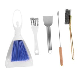 Generic Durable Brushes Poop Removal Tools for Parrots Parakeets Versatile Accessories for Efficient Cage Cleaning Includes Spatula Fork Dustpan Brushes
