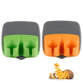 2 Pcs Hand Vegetable Peeler Palm Peeler Rubber Finger Grips Comfortable to Peel Pumpkin, Carrot, Cucumber, Potato and More