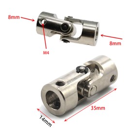 Universal Joint 1PCS 2-10mm U-Joint Steering Shaft Gimbal Connector for Boat Car Spare Parts Accessories DIY (8 * 8mm)