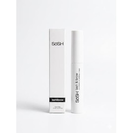 Sosh Sérum para Crecimiento de Pestañas y Cejas, Sin Hormonas, Con Extracto de Bardana, Pestañas Más Gruesas y Largas, Vegano y Cruelty Free.10 Ml