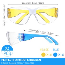 Xtinmee 48 Pcs Gun Party Supplies for Boy and Girls Includes Safety Glasses and Face Mask for Children Birthday Party Favors Teams Accessories(Blue, Yellow)
