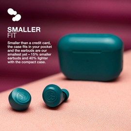 JLab Go Air Pop+ True Wireless Earbuds, in Ear Headphones, Bluetooth Earphones, 35H Playtime Ear Buds, Bluetooth Earbuds with Microphone, USB-C Charging Case, Dual Connect, EQ3 Sound, Teal