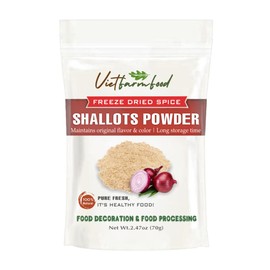 SHALLOTS POWDER 2.47 Oz (70g) VIETFARMFOOD: Pure, natural freeze-dried spice made from real vegetables and fruits - perfect for enhancing every meal, from cooking, baking, salads, soups, sauces