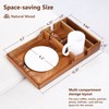 Couch Insert Tray for Middle Seat, Acacia Wood Couch Table