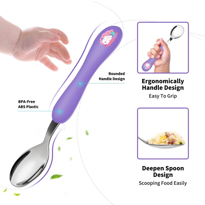 Lehoo Castle 6 Pieces Toddler Utensils, Kids Silverware for 2