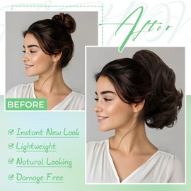 Cephermer Ponytail Extension 10" Claw Clip Short Wavy Pony Tails Medium Brown Natural Looking Synthetic Hairpiece for Women