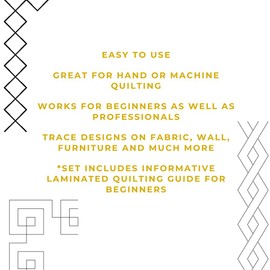 Quilting Creations Stencils for Machine and Hand Quilting | Set of 3 Quilt Plastic Stencils for Borders and Patterns | Various Border Designs, with Quilter's Guide