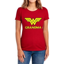 Popfunk Wonder Woman Wonder Grandma Mothers Day Women's T Shirt, Red, X-Large