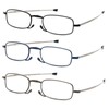 REAVEE 3 Pack Folding Reading Glasses for Men Women, Blue