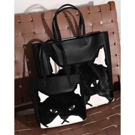 S.Leaf Cat Tote Bag for Women Cow Leather Handbags Tote Bags Women Purses and Handbags Cat Lover Gifts for Women Small Tote bag for Women Handheld Bag for School, Office, Travel