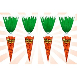 Pieces Carrot Bag, Pack of 10 - Peanut Butter taste in a crunchy candy shell, Great for Basket Stuffers 2.2 ounce pouch in Tundras Bag (Reeses Trees 25 Count) (Chcolate, 10 count)