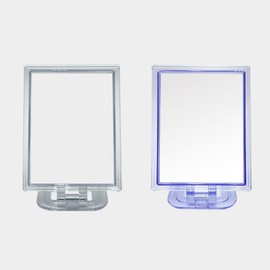Set of 2 in-pouch new square table mirrors, white + blue / 인파우치 신사각 탁상거울 중 2개 세트, 화이트 + 블루