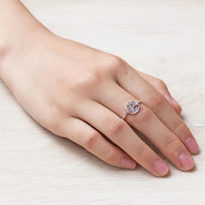 Philip Jones Silver Plated Chakra Tree of Life Ring Created