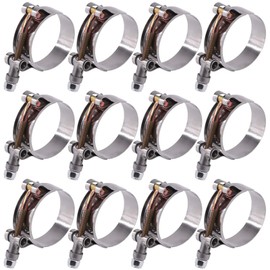 Glarks 12pcs 44-51mm Stainless Steel T Bolt Turbo Intake Soft Hose Intercooler Hose Clamps